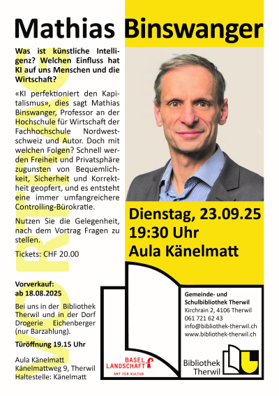 Vortrag Mathias Binswanger zum Thema KI